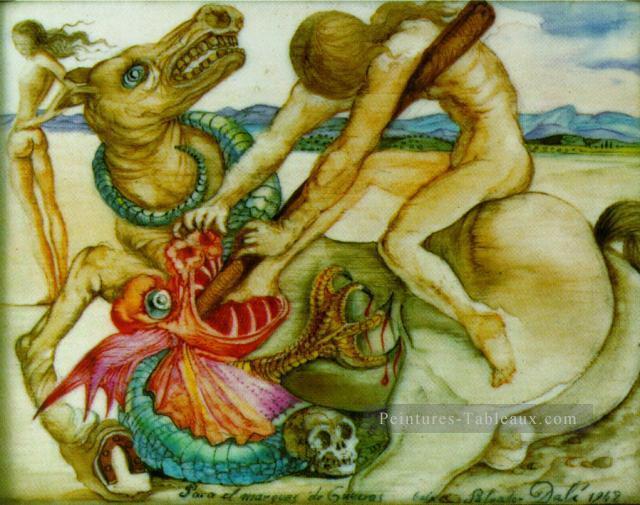 Saint Georges et le Dragon Salvador Dali Peintures à l'huile